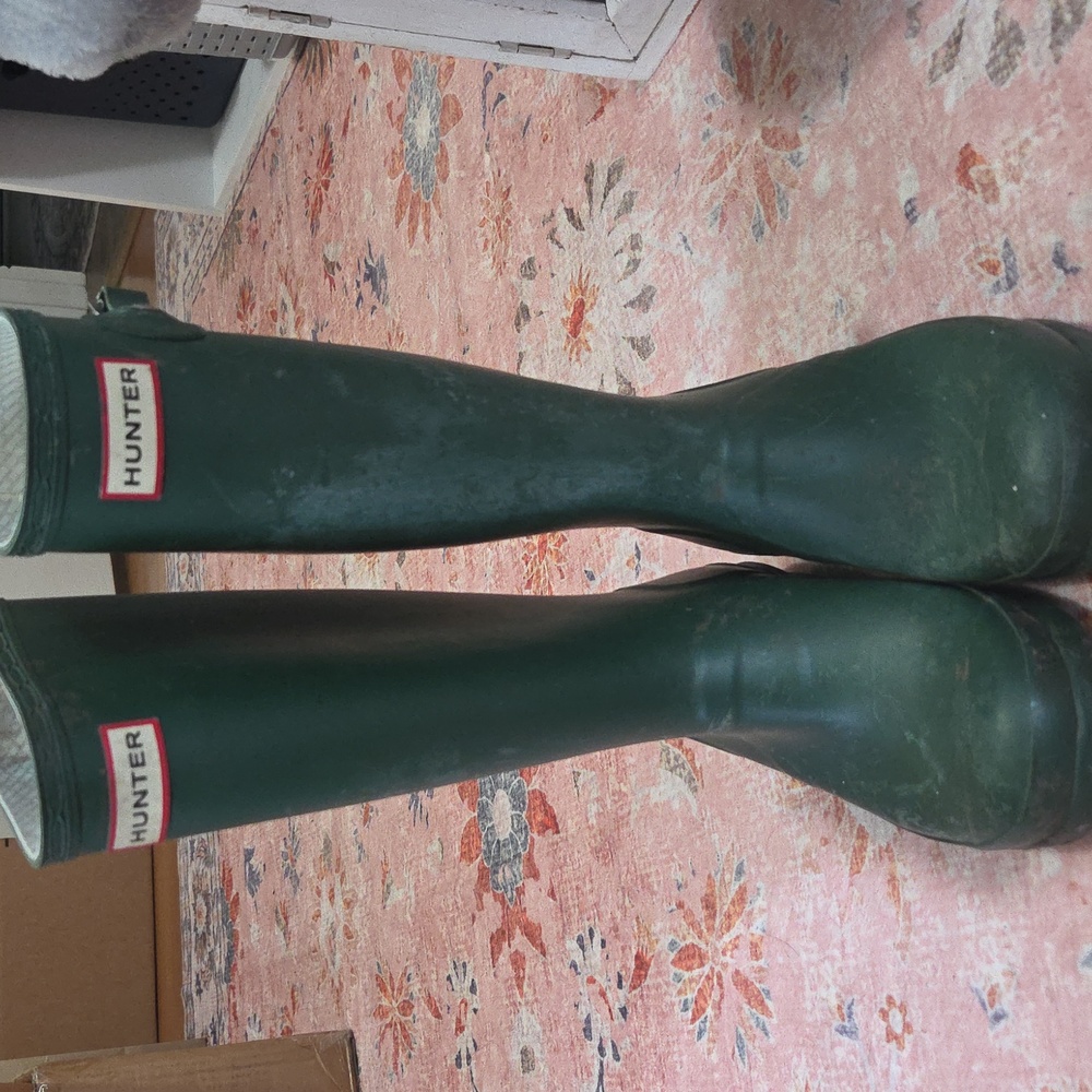 Hunter Original Kids Green Boots